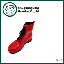 Shugxin Fashion Women's Low Rubber Cheap Rain Boots Wedge Heel with Buckle Color 2014 B-817